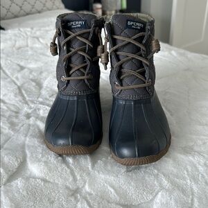 Sperry Black and Brown Winter Boots Waterproof Design